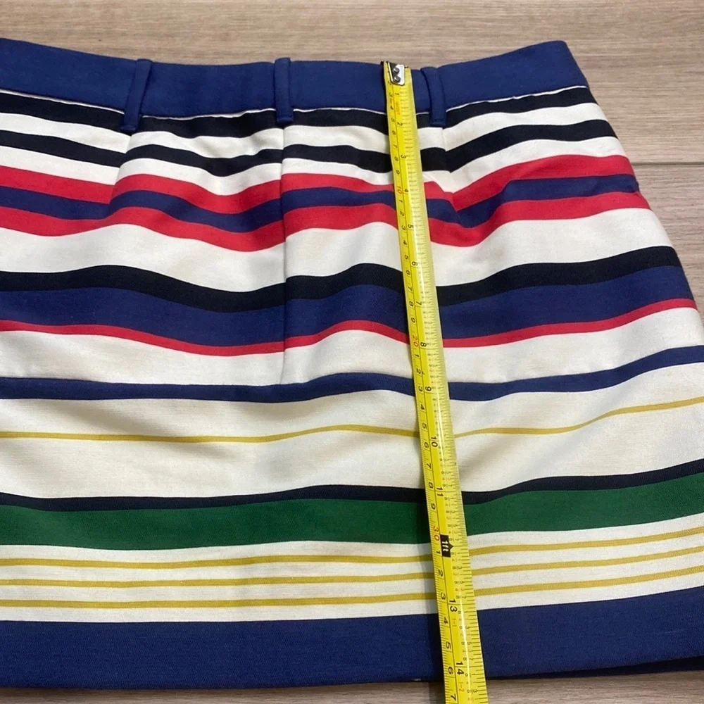 J. Crew Striped Twill Mini‎ Skirt Preppy Classic Multicolor